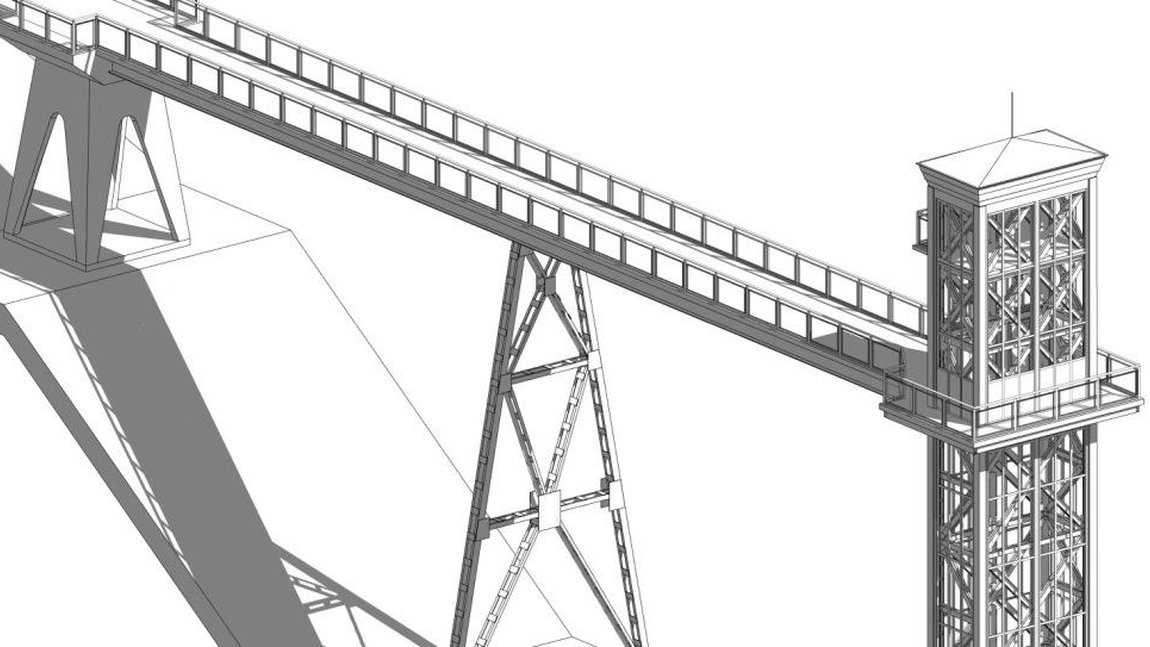 3D обмеры сооружения с лифтом, выполненные на основе 2D чертежей